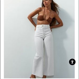 white Zara wide leg jeans (The Marine Straight) US : 0